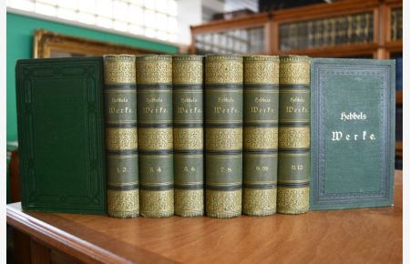 Friedrich Hebbel's sämmtliche Werke. 12 Bände in 6 Bänden (komplett).   - Herausgegeben von Emil Kuh