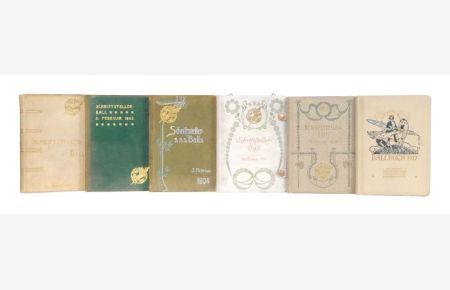 Sammlung von sechs „Ballbüchern“ (Jahrbüchern bzw. Ball- oder Damenspenden) der „Deutsch-österreichischen Schriftstellergenossenschaft“.