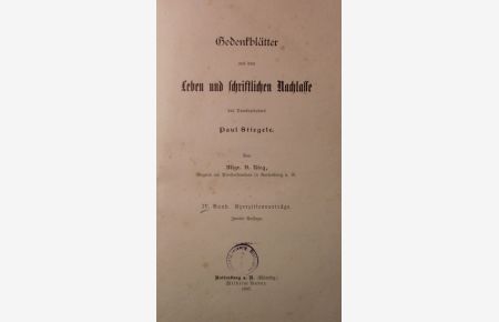 Exerzitienvorträge.   - (= Gedenkblätter aus dem Leben und schriftlichen Nachlasse. Bd. 4).