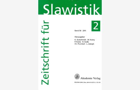 Zeitschrift für Slawistik. Band 56 2011, Heft 2.