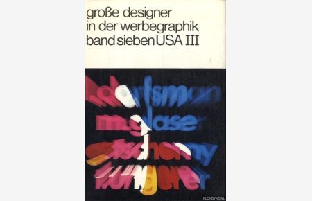 Große Designer in der Werbegraphik. Band Sieben USA III