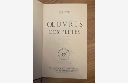 Oeuvres Complètes de Dante