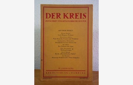 Der Kreis. Zeitschrift für künstlerische Kultur. IX. Jahrgang, Heft 10, Oktober 1932