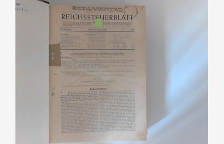 Reichssteuerblatt Jahrgang 32. 1942