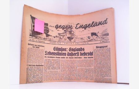 . . . gegen Engeland. Nummer 103 / 8. Mai 1941 / 3. Jahrgang.   - Marine-Frontzeitung.