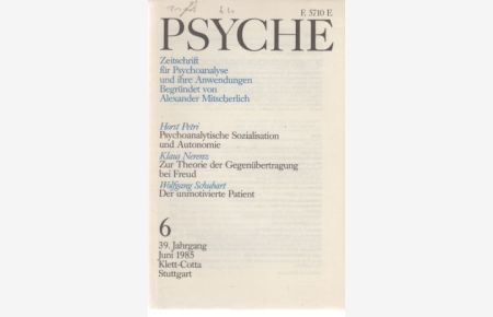 Zu den Gegenübertragungskonzepten Freuds. (Sonderdruck aus Psyche. 6 / 1985; 39. Jahrgang).