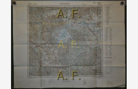 Agram (Zagreb), Deutsche Heereskarte Blatt Nr. L 33 SO 1, Italien und Grenzgebiete 1 : 200. 000 (ca. 90 x 70 cm).