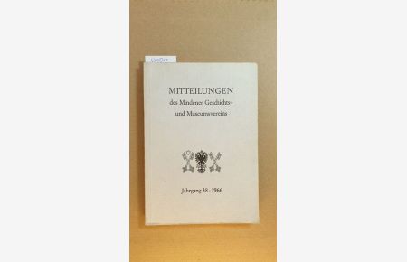 Mitteilungen des Mindener Geschichts- und Museumsvereins. Jahrgang 38. 1966