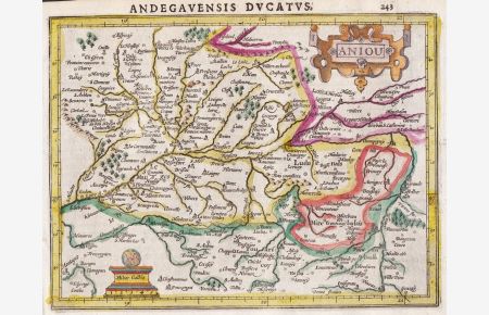 Andegavensis Ducatus / Aniou - Anjou Nantes Saumur Angers France Frankreich map Karte carte