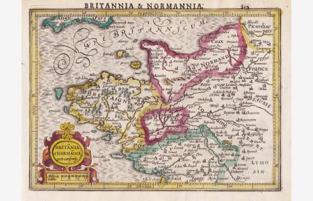 Britannia & Normannia / Britania et Normadia cum confiniis - Bretagne Brittany Jersey Guernsey island map Karte carte