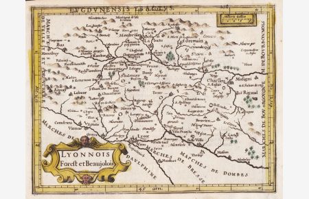 Lugdunensis Tractus / Lyonnois Forest et Beaujolois - Lyon Bourbonnais Bourg-en-Bresse map Karte carte