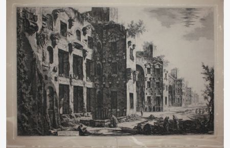 Veduta degli avanzi superiori delle Terme di Diocleziano. (Blick auf die oberen Ruinen der Bäder Diocletions).