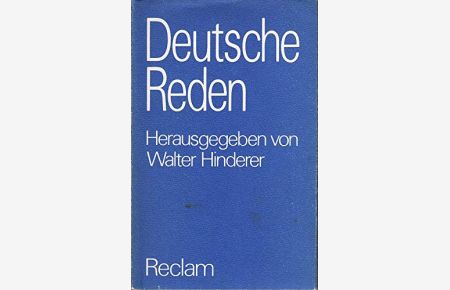 Deutsche Reden.   - hrsg. von Walter Hinderer
