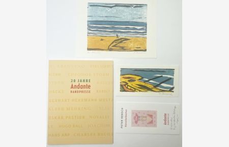 Peter Rensch. Künstlerbücher. Gesamtverzeichnis. 20 Jahre Andante Handpresse. Vorsugsexemplar mit 2 beigelegten Original Graphik.