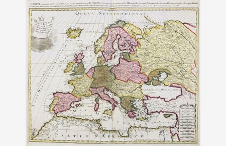 Europe divisée suivant l'estendue de ses principaux Estats subdivisés en leurs principales Provinces - Europe Europa continent Kontinent carte gravure