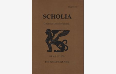 Scholia: Studies in Classical Antiquity. Vol. 20.