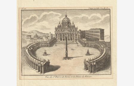 Vue de St. Pierre de Rome et du Palais du Vatican.