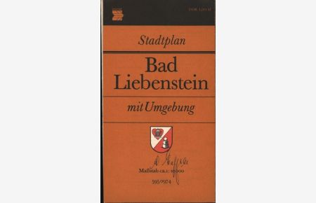 Stadtplan Bad Liebenstein mit Umgebung, Mehrfarbige Karte, Maßstab ca. 1:10 000,
