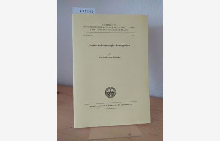 Goethes Farbentheologie - heute gesehen. [Von Carl Friedrich von Weizsäcker]. (= Nachrichten der Akademie der Wissenschaften in Göttingen, 1. philologisch-historische Klasse, Jahrgang 1991, Nr. 9).