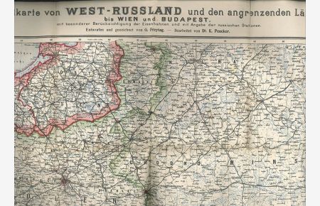Generalkarte für West-Russland und den angrenzenden Ländern bis Wien und Budapest. Entworfen und gezeichnet von G. Freytag. Im Maßstab 1: 1, 500. 000.