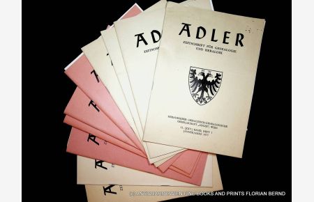 ADLER- Zeitschrift für Genealogie und Heraldik. 11. (XXV. ) Band 1977-1979 komplett 12 Hefte