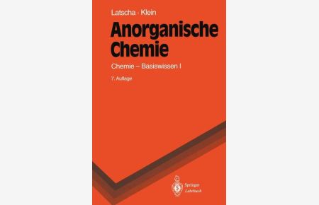 Anorganische Chemie: Chemie-Basiswissen I. (Springer-Lehrbuch).