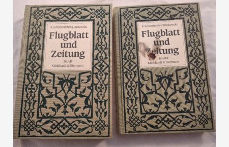 Flugblatt und Zeitung, Konvolut von 2 Bänden [2 Bücher].   - Ein Wegweiser durch das gedruckte Tagesschrifttum