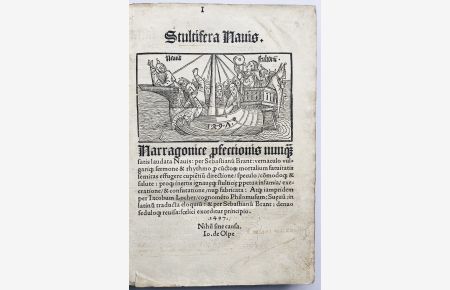 Stultifera Navis. (Das Narrenschiff, lat. von Jacobus Locher Philomusus. )