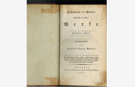 Sämmtliche Werke. Zwölfter 12. Theil / Teil. Zur Literatur und Geschichte der Schweiz.   - Herausgegeben von Johann Georg Müller.