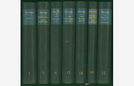 Die Welt-Goethe-Ausgabe. Der Gutenbergstadt Mainz und des Goethe- und Schiller-Archivs zu Weimar. Dargebracht zu Goethes hundertstem Todestage am 22. März 1932. 7 Bände (von 8 erschienen).