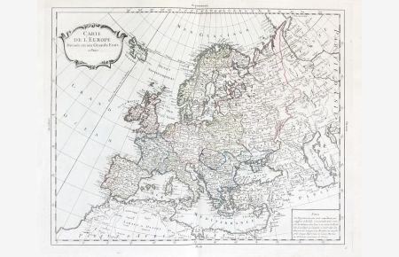 Carte de l'Europe Divisée en ses Grands Etats - Europe Europa continent Kontinent