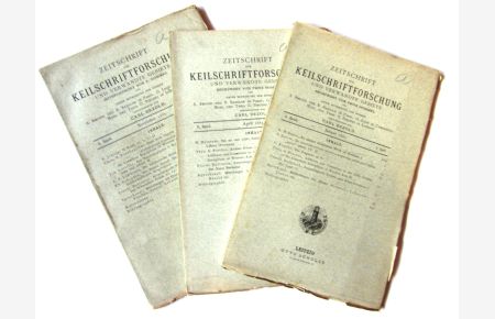 Zeitschrift für Keilschriftforschung  - und verwandte Gebiete. II. Band, Hefte 1,2 und 4 (3 Hefte).