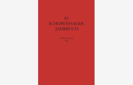 Schopenhauer Jahrbuch  - für das Jahr 2014