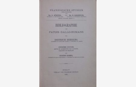 Bibliographie des patois gallo-romans. 2. éd.