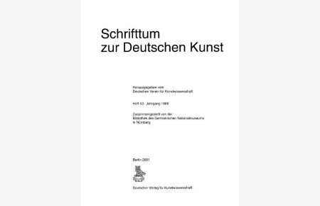 Schrifttum zur deutschen Kunst  - (1989)