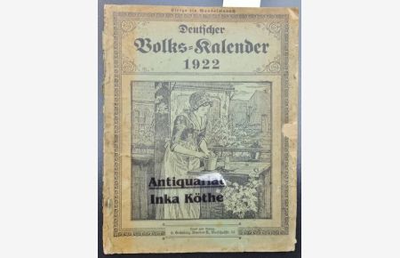 Deutscher Volks-Kalender 1922 - 36. Jahrgang -