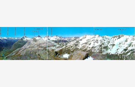 Panorama von der Bergstation der Luftseilbahn Piz Lagalp (2898 m).   - farb. Panoramafoto.von Hans Steiner, St. Moritz.