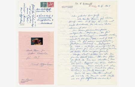 Briefwechsel mit der Feldmühle AG, Düsseldorf. [12 Blatt: Briefe und Postkarten. ]