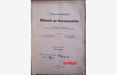 Unterrichtsblätter für Mathematik und Naturwissenschaften :  - Jahrgang 1 bis 3 : 1895 bis 1897