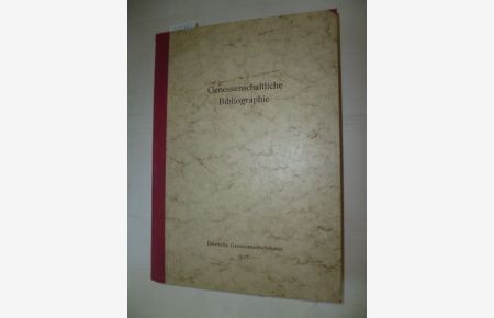 Genossenschaftliche Bibliographie selbständiger Werke in deutscher Sprache