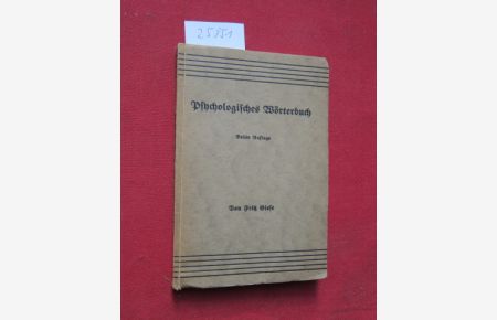 Psychologisches Wörterbuch.