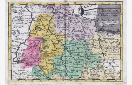 Hanover mitt nahe anliegenden Fürstenthum und Laendern - Hannover Braunschweig Hameln Hildesheim Goslar Celle Niedersachsen