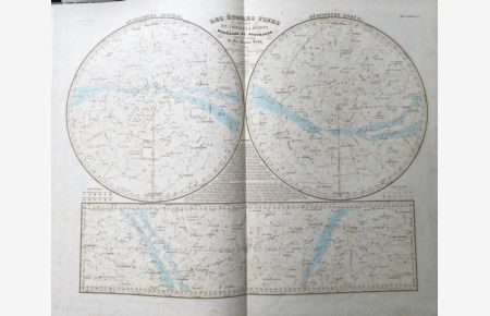 Les etoiles fixes divisees en constellations boreales et australes d'apres le catalogue de Sir Francis Baily. Original Kupferstichkarte.