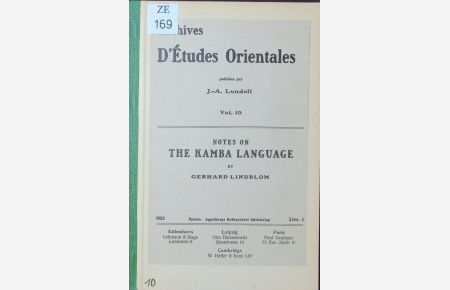 Archives d'études orientales. Vol. 10.
