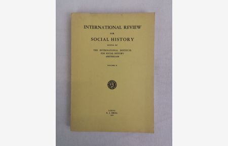 International Review for Social History. Volume II. 1937.   - Edited by the International Institute for Social History Amsterdam.