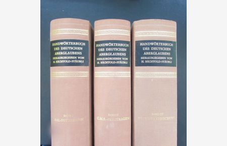 Handwörterbücher zur deutschen Volkskunde - Abteilung I: Aberglaube - Handwörterbuch des deutschen Aberglaubens - Bände I bis X (10 Bücher)