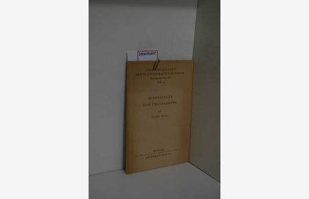 Minnesinger und Troubadours / Theodor Frings / Deutsche Akademie der Wissenschaften der DDR - Vorträge und Schriften - Heft 34