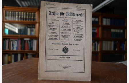 Militärstrafrecht der Schweizer Soldtruppen.   - Sonderdruck aus dem Archiv für Militärrecht.