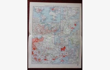 Landkarte: Verbreitung der Deutschen im Auslande - 1928.