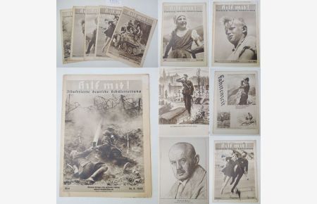 Hilf mit! Illustrierte deutsche Schülerzeitung * 5 Hefte (Nr. 1 und 3 Oktober und Dezember 1938 / Nr. 9 Juni 1938 / Nr. 6 März 1939 / Nr. 8 Mai 1940)